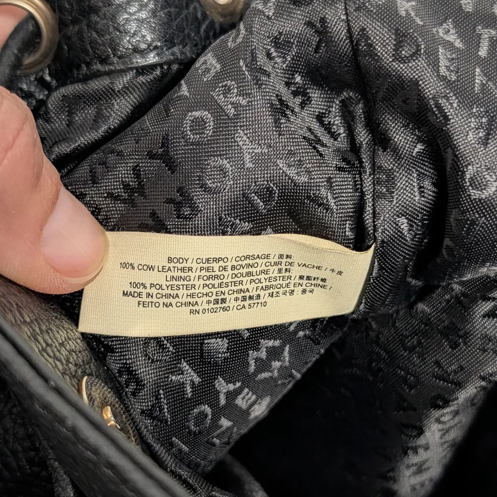 Kate Spade ♠️ Black Leather Drawstring Backpack